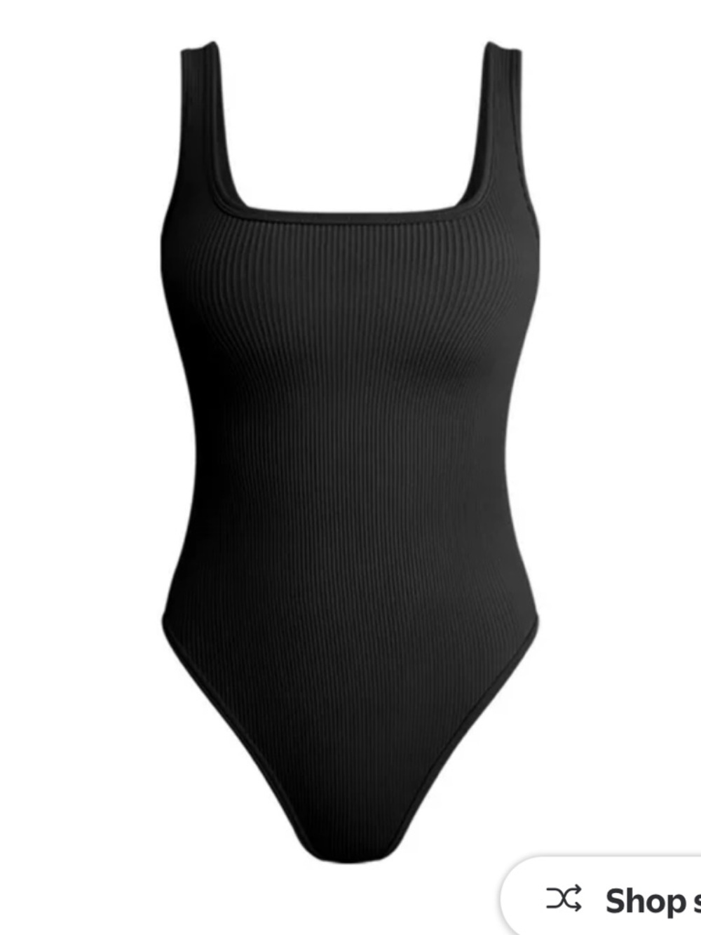 OQQ Ribbed Bodysuit Black Snap Gusset Medium NWOT